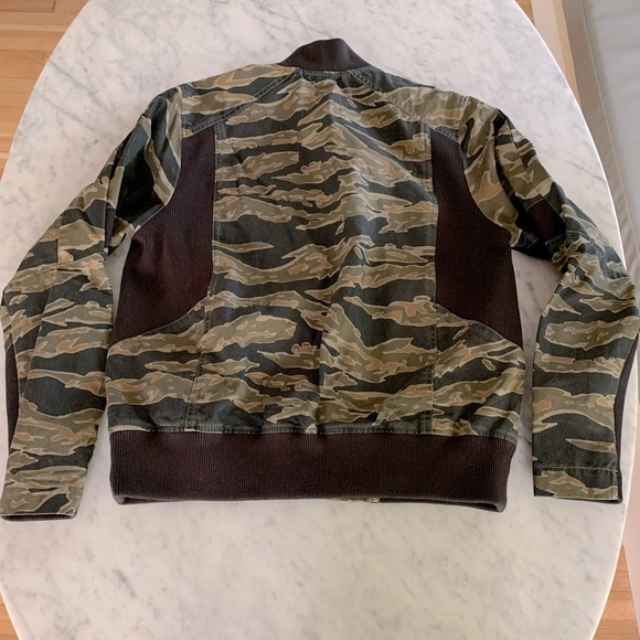 G Raw camo bomber with knit details deep front pockets cotton size M - Picture 9 of 14